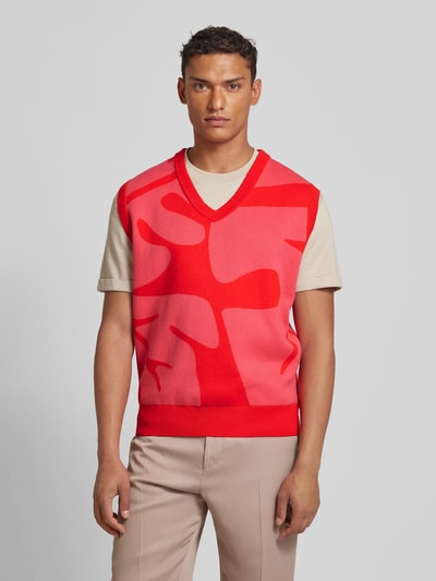 BOSS Spencer met all-over motief, model 'Torneo' Rood - 4