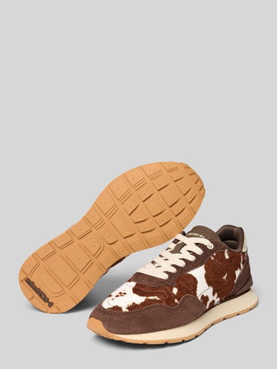 Produktfoto, Sneaker aus Leder-Mix mit Animal-Detail Modell 'City' von HOFF, braun-beige mit Schnürverschluss und Logo, profilierte Sohle