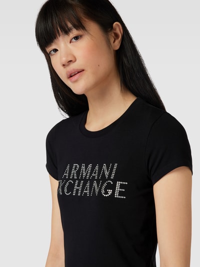 ARMANI EXCHANGE T-Shirt mit Strasssteinbesatz Black 3