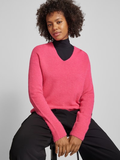 Marc Cain Strickpullover mit V-Ausschnitt Pink 3