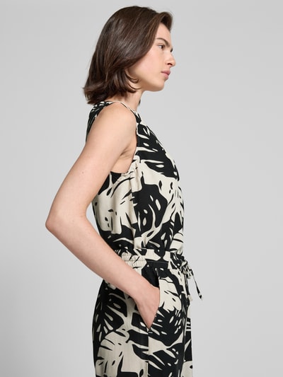 FREE/QUENT Wide leg stoffen broek met tunnelkoord, model 'Lavisco' Zwart - 3