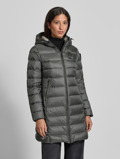 Blauer Usa Daunenmantel mit Kapuze Modell 'AGNES' Dunkelgrau 4