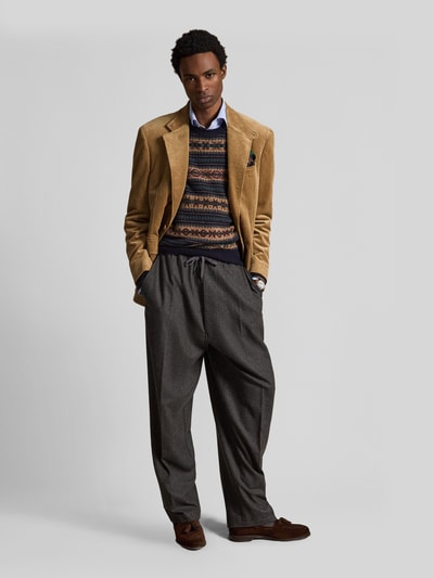 Polo Ralph Lauren Regular Fit Sakko aus Cord mit Sturmriegel Camel 1