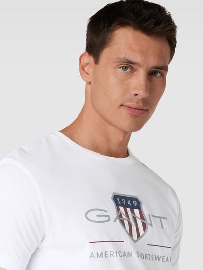 GANT T-Shirt mit Label-Print Modell 'ARCHIVE SHIELD' Weiss 3