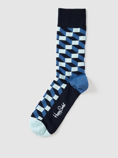 Happy Socks Socken mit Allover-Muster Modell 'FILLED OPTIC' Blau 1