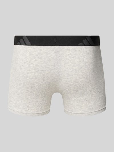 Produktfoto, Trunks im 3er-Pack aus Baumwoll-Mix von adidas Sportswear, unifarben, elastischer Bund, Logo-Print, Jersey-Material, Rückansicht