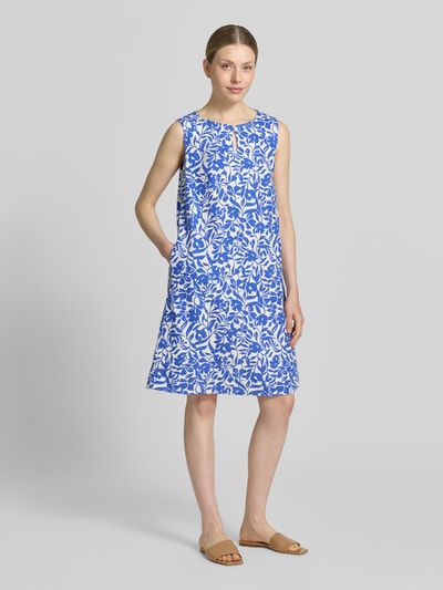 Betty Barclay Knielanges Leinenkleid mit Schlüsselloch-Ausschnitt Royal 1