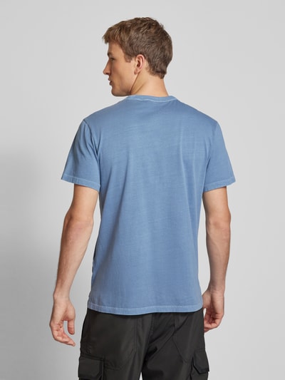 G-Star Raw T-shirt met labelprint, model 'Nifous' Rookblauw - 5