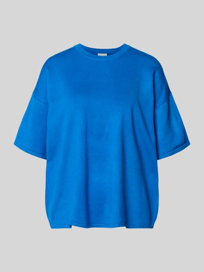Produktfoto, Relaxed Fit Shirt aus Viskose-Mix Modell 'LULS' von ICHI in kräftigem Blau mit Rundhalsausschnitt und überschnittenen Schultern
