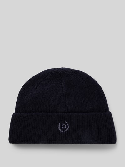 bugatti Beanie mit Label-Stitching Marine 1