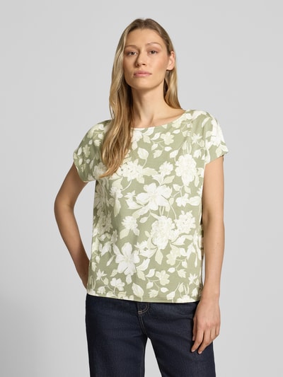 s.Oliver RED LABEL loose fit T-shirt van viscosemix Kaki - 4