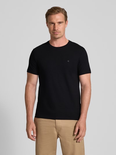 CK Calvin Klein T-Shirt mit Label-Stitching Black 4
