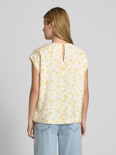 MSCH Copenhagen Regular Fit Blusentop mit Strukturmuster Modell 'Falisha' GELB 5