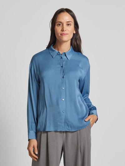 MSCH Copenhagen Regular fit overhemdblouse met kentkraag, model 'Sandelina' Rookblauw - 4