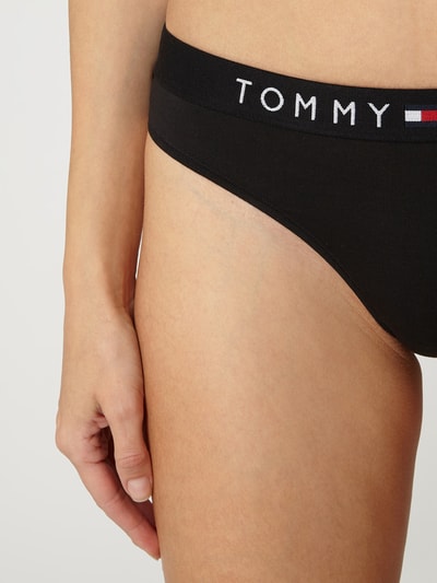 TOMMY HILFIGER String met elastische band met logo Zwart - 3