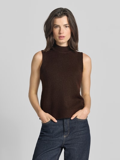 Christian Berg Woman Pullunder mit gerippten Abschlüssen Schoko 4
