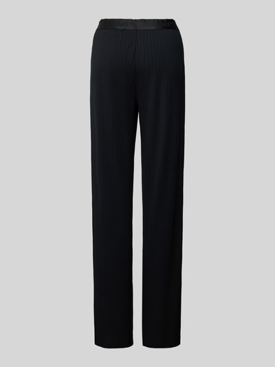 Produktfoto, Pyjama-Hose mit elastischem Logo-Bund von Jake*s Casual aus Modal-Bio-Baumwoll-Mix, Feinripp, schwarz, Loose-Fit.