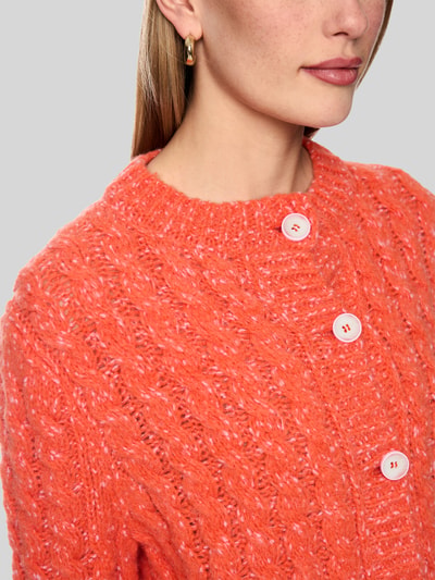 Marc Cain Strickjacke aus Alpaka-Misch mit Knopfleiste Orange 3