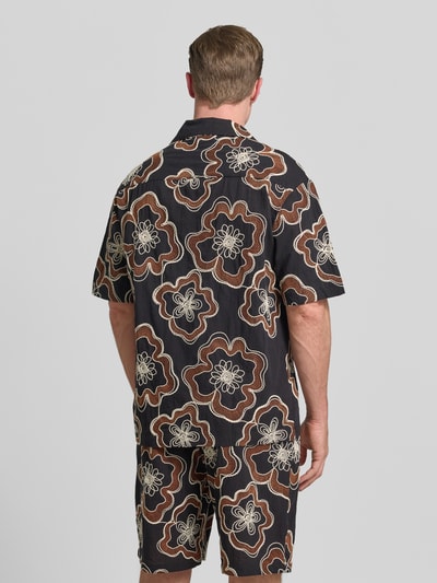 Antony Morato Freizeithemd mit floralem Allover-Stitching Modell 'Dova' Black 5