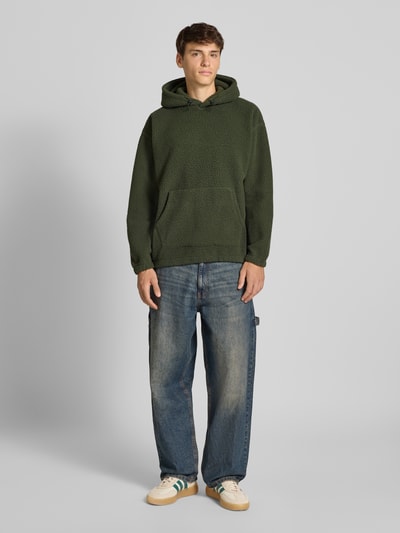 Levi's® Hoodie met teddybont, model 'COZY UP' Donkergroen - 1