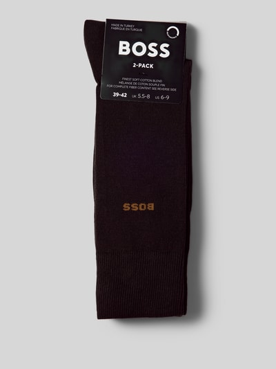 BOSS Socken mit Label-Print im 2er-Pack Mittelbraun 3