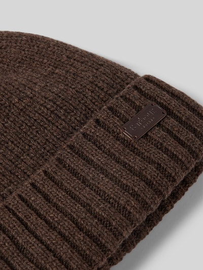 Barbour Beanie mit Label-Badge Mittelbraun 2