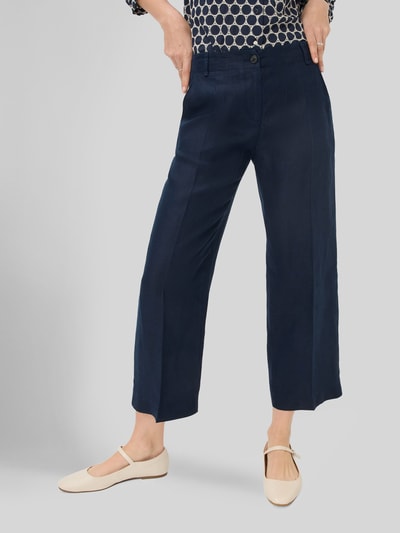 Brax Straight Fit Leinenhose mit elastischem Bund Marine 4