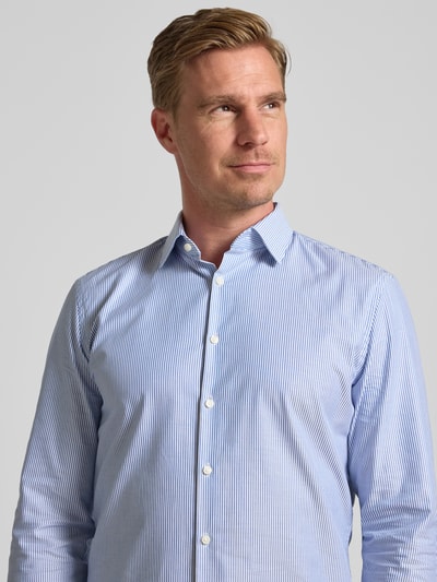 Jake*s Slim fit zakelijk overhemd met knoopsluiting Koningsblauw - 3