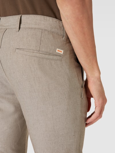 BOSS Orange Slim Fit Chino in Melange-Optik Beige 3