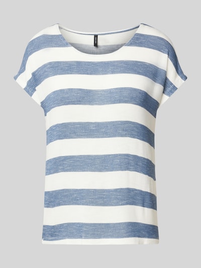 Vero Moda Relaxed Fit T-Shirt aus Viskose-Mix Modell 'WIDE STRIPE' Blau 2