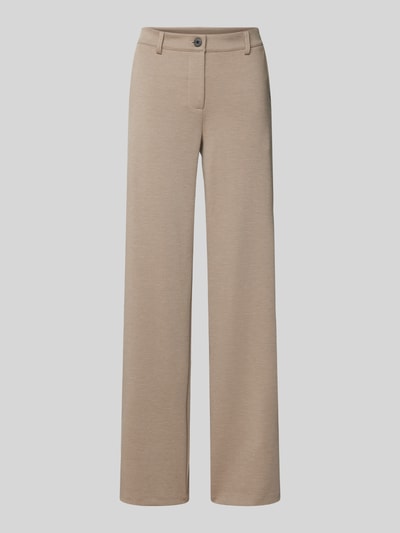 FREE/QUENT Straight leg stoffen broek met paspelzakken, model 'Nanni' Taupe gemêleerd - 2