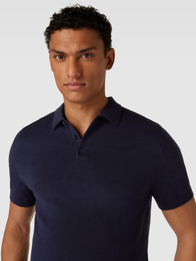 SELECTED HOMME Poloshirt met korte knoopsluiting, model 'BERG' Blauw gemêleerd - 3