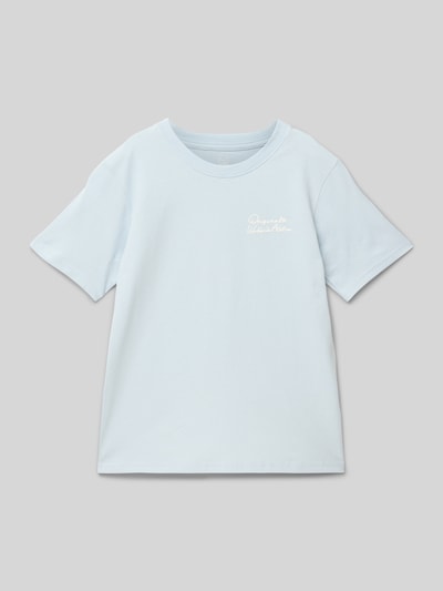 Jack & Jones T-shirt z nadrukiem z napisem model ‘RACAPULCO’ Jasnoniebieski 1