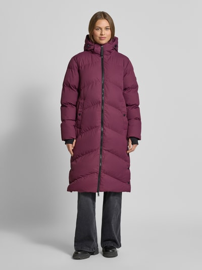 CARS JEANS Płaszcz pikowany z kapturem model ‘HESSYA’ Bordowy 4