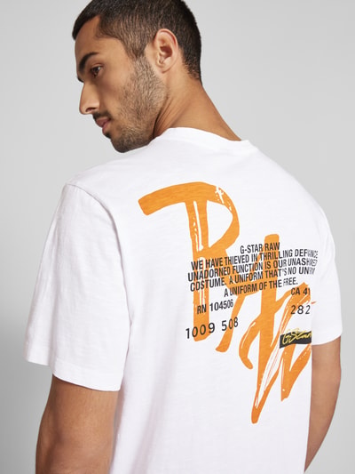 G-Star RAW T-Shirt mit Label-Print Weiss 3