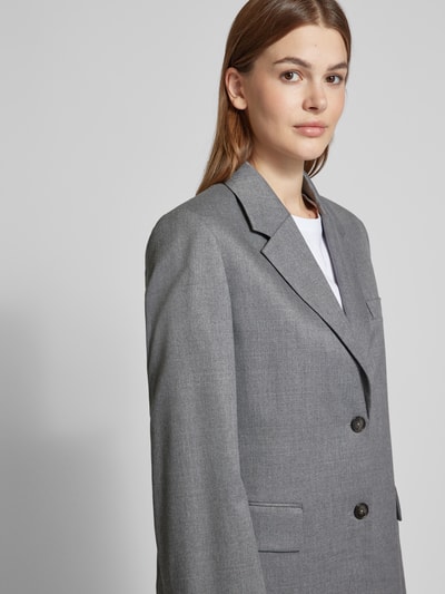 Marc O'Polo Relaxed Fit Boyfriend Blazer mit Schurwoll-Anteil Hellgrau Melange 3