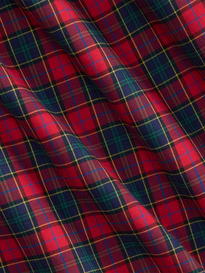 Produktfoto, Detailansicht kariertes Muster in Rot, Dunkelblau und Gelb, Custom Fit Freizeithemd aus reiner Baumwolle von Polo Ralph Lauren