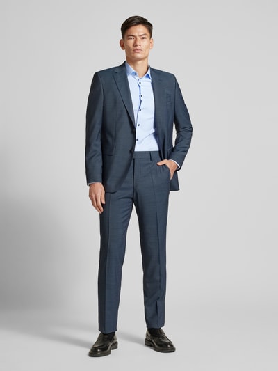 Jake*s Super Slim Fit Business-Hemd mit Kentkragen Bleu 1