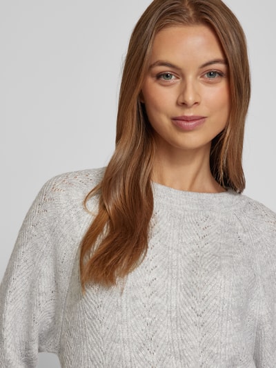 Apricot Strickpullover mit Effektgarn Silber 3