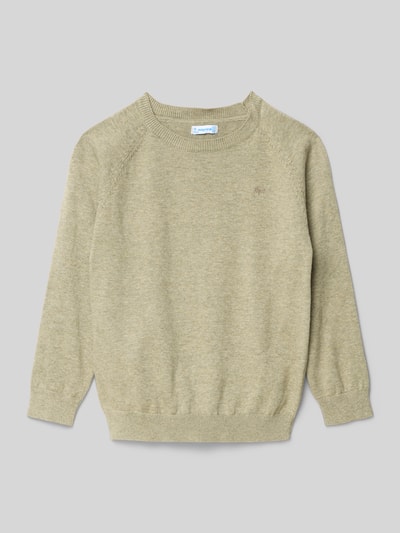 Mayoral Gebreide pullover met ribboorden Zand gemêleerd - 1