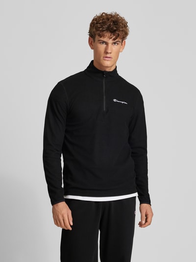 CHAMPION Fleecepullover mit Label-Stitching Black 4