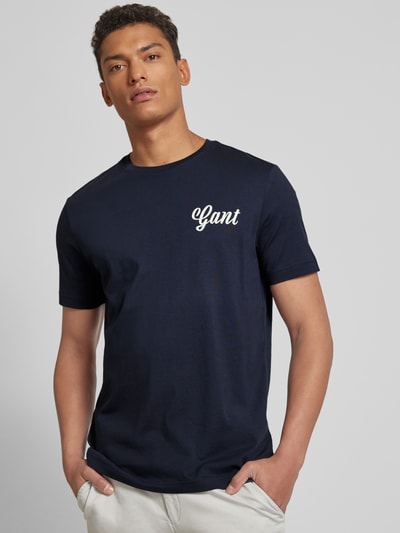 Gant T-Shirt mit Label-Print Marine 3