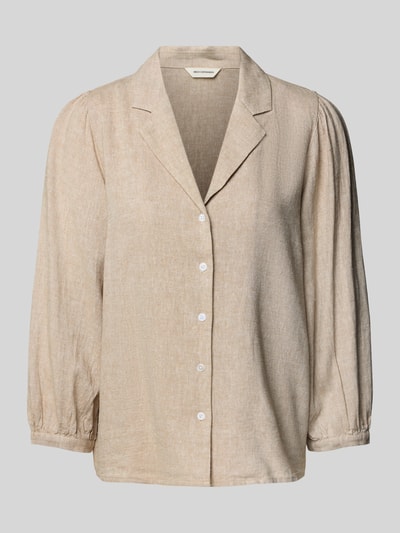 MSCH Copenhagen Relaxed fit linnen blouse met resortkraag, model 'Pennie Ginia' Beige - 2