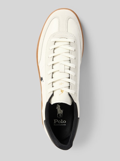 Polo Ralph Lauren Sneakers van leer met labelstitching, model 'BEDFORD' Wit - 3
