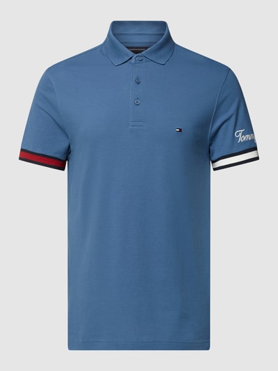 Tommy Hilfiger Slim fit Poloshirt mit Label-Stitching Modell 'FLAG' Ocean 2