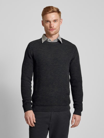 SELECTED HOMME Sweter z dzianiny z okrągłym dekoltem model ‘NEWVINCEBUBBL’ Granatowy 4