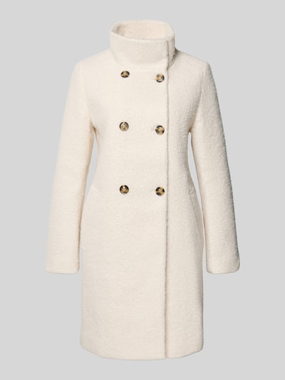 s.Oliver BLACK LABEL Shaped Fit Wollmantel mit doppelreihiger Knopfleiste Sand 2