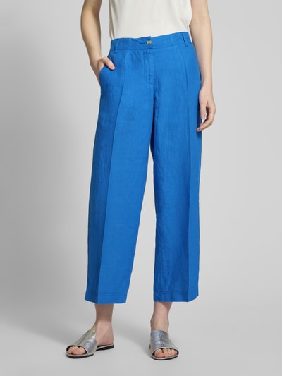 Brax Straight Leg Leinenhose mit verkürztem Schnitt Blau 4