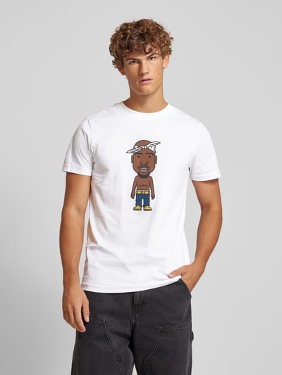 Mister Tee T-shirt met ronde hals, model 'LA SKETCH' Wit - 4