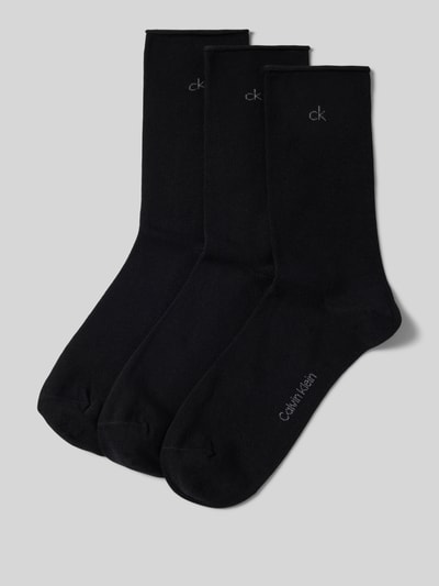 CK Calvin Klein Socken mit Logo-Stitching im 3er-Pack Black 1